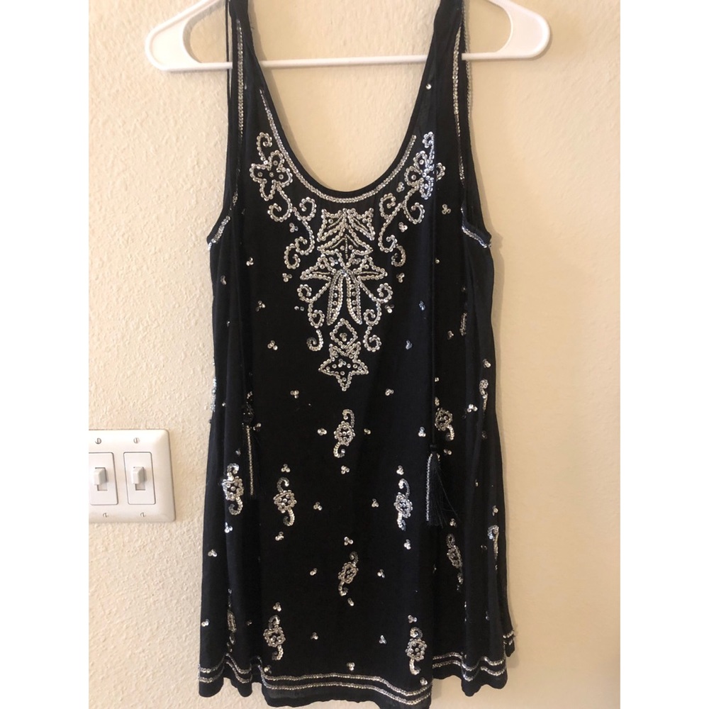Free People Sequin Embellished Swing Tank Dress